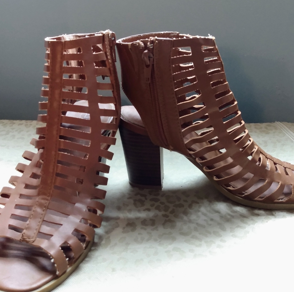 See through brown heels